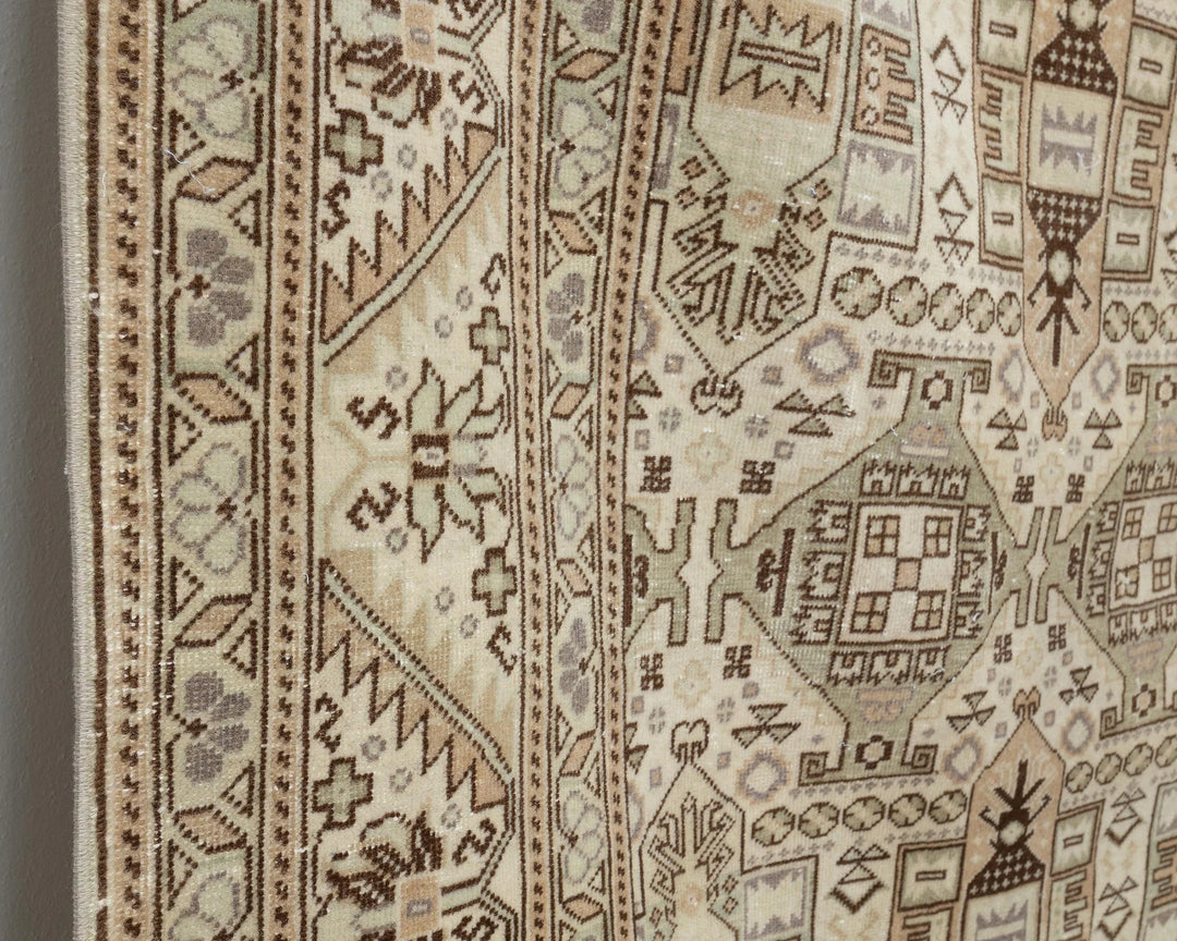 Multicolor Turkish Oushak Rug 8' x 12' 3" Hand-Knotted close-up
