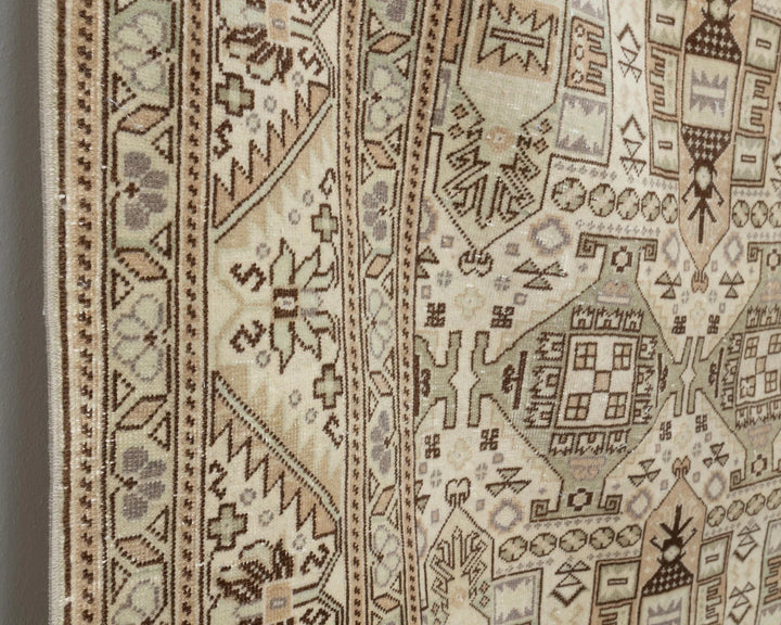 Multicolor Turkish Oushak Rug 8' x 12' 3" Hand-Knotted close-up