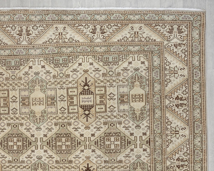 Multicolor Turkish Oushak Rug 8' x 12' 3" Hand-Knotted pattern