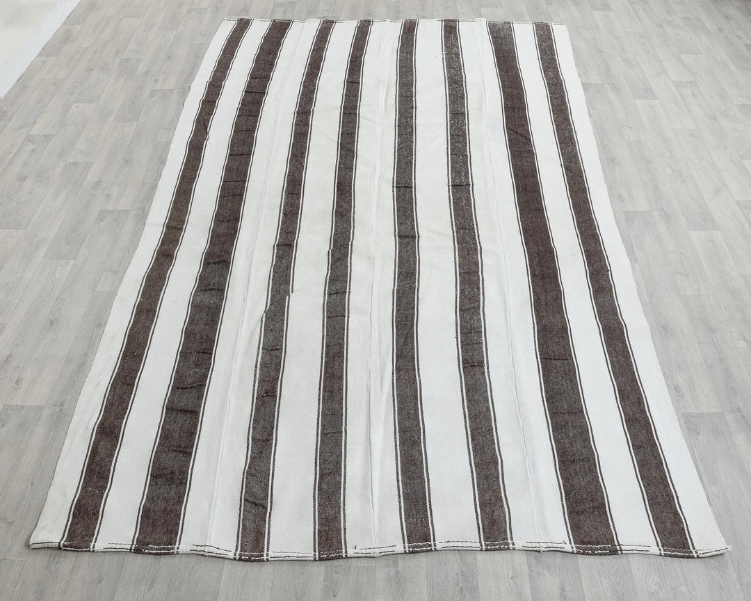 Brown Turkish Kilim Rug 5' 9" x 10' 8" Flat-Weave view 9