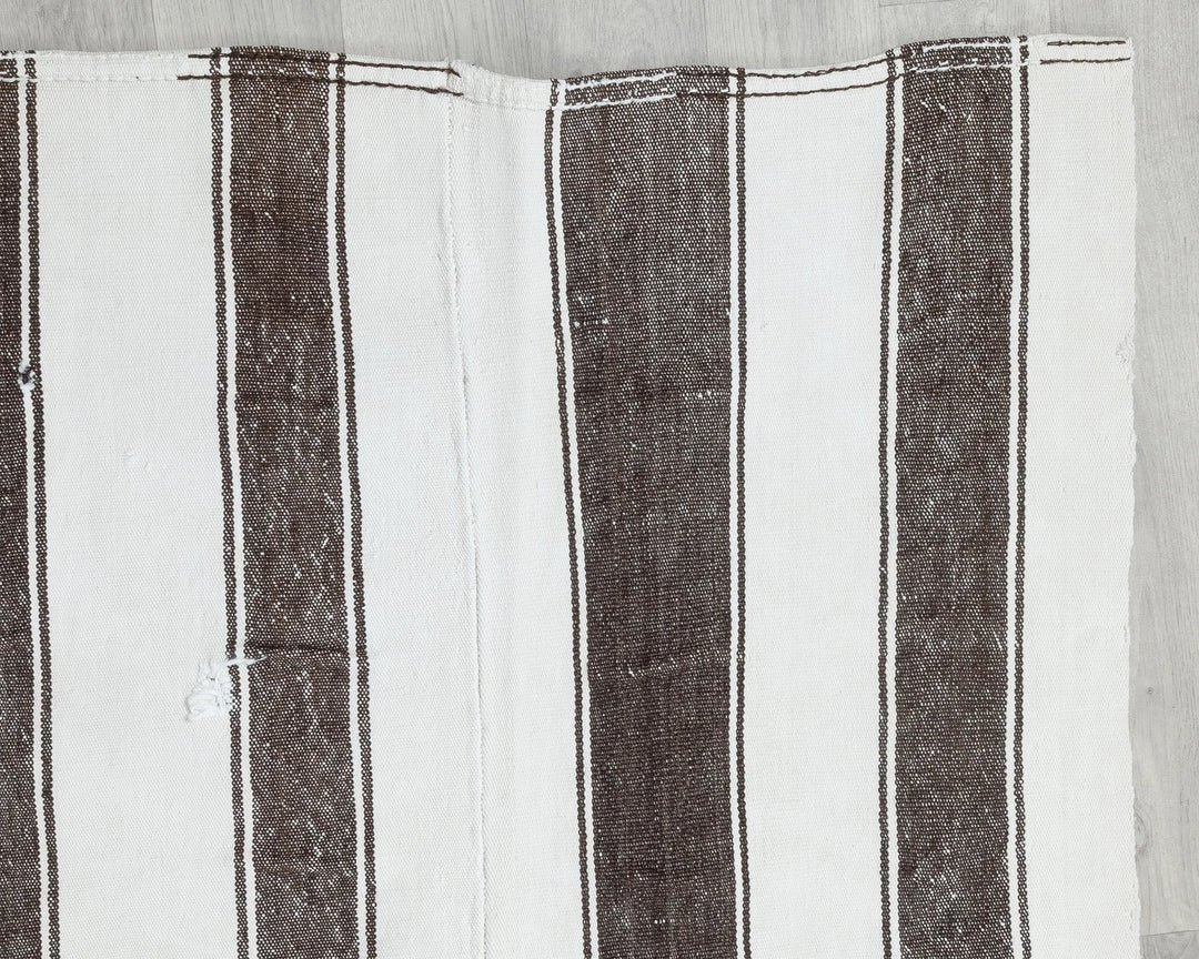 Brown Turkish Kilim Rug 5' 9" x 10' 8" Flat-Weave pattern