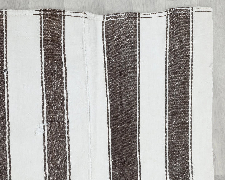 Brown Turkish Kilim Rug 5' 9" x 10' 8" Flat-Weave pattern