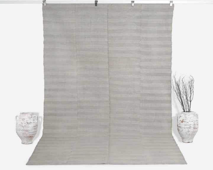 Gray Turkish Kilim Rug 6' 1" x 9' 6" Flat-Weave | No. VR79325
