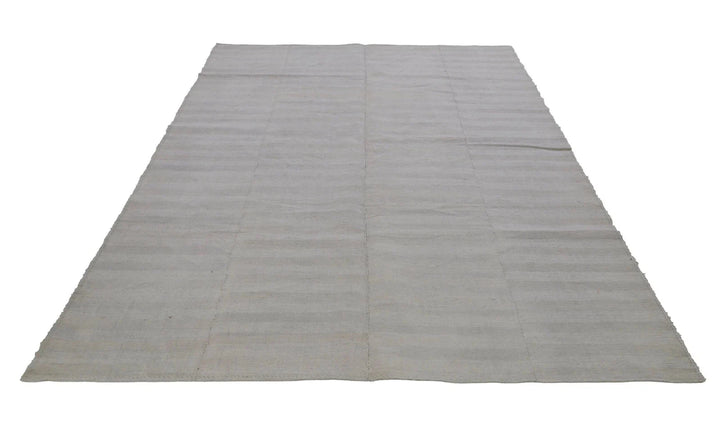 Gray Turkish Kilim Rug 6' 1" x 9' 6" Flat-Weave | No. VR79325