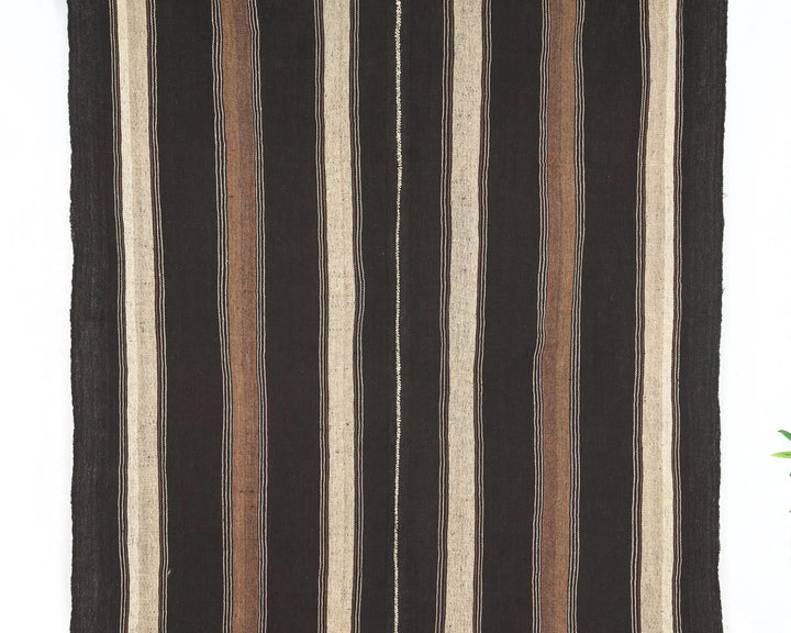 Brown Turkish Kilim Rug 5' x 6' 10" Flat-Weave | No. VR79327