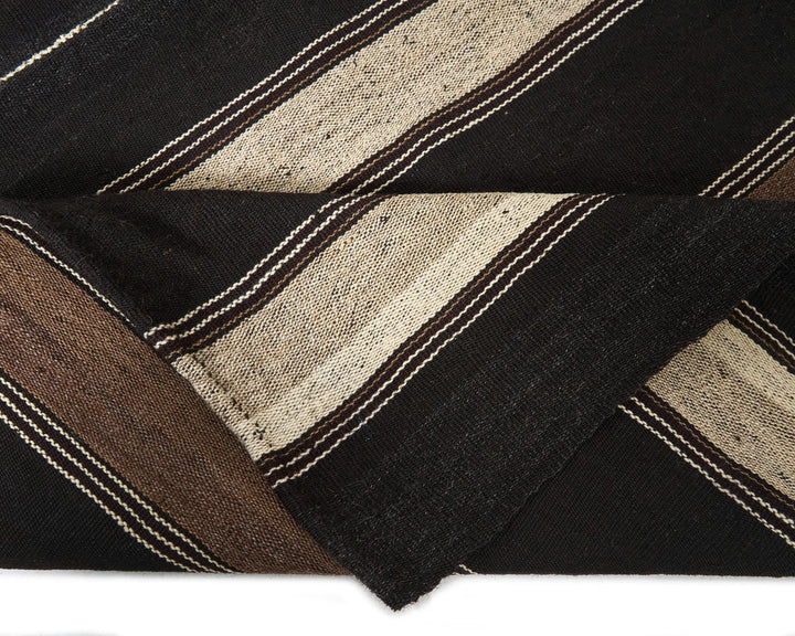 Brown Turkish Kilim Rug 5' x 6' 10" Flat-Weave | No. VR79327