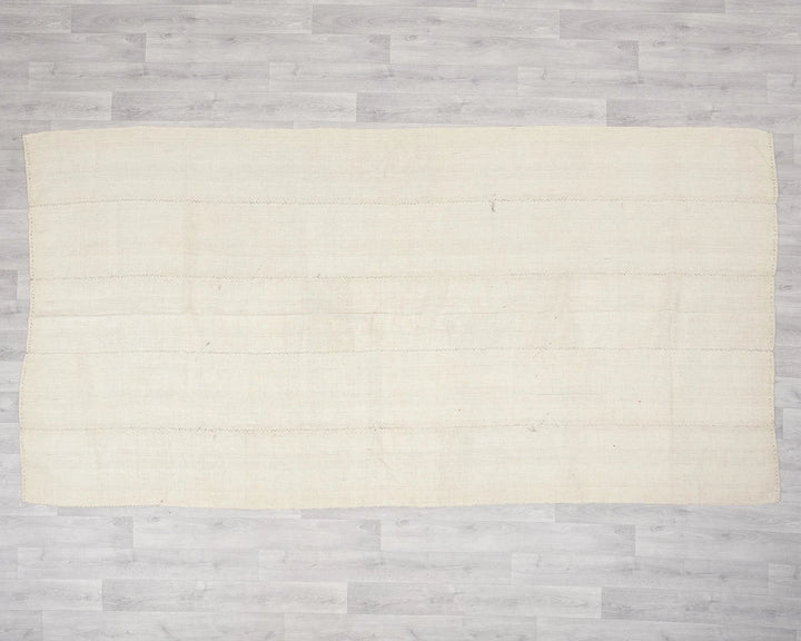 Beige Turkish Kilim Rug 5' 1" x 9' 10" Flat-Weave | No. VR79334