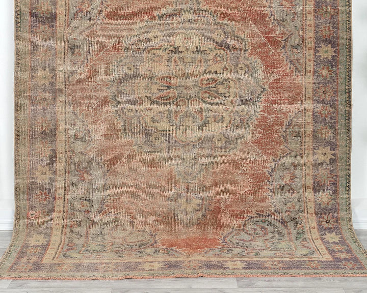 Multicolor Turkish Oushak Rug 5' 10" x 8' 5" Hand-Knotted | No. VR79394