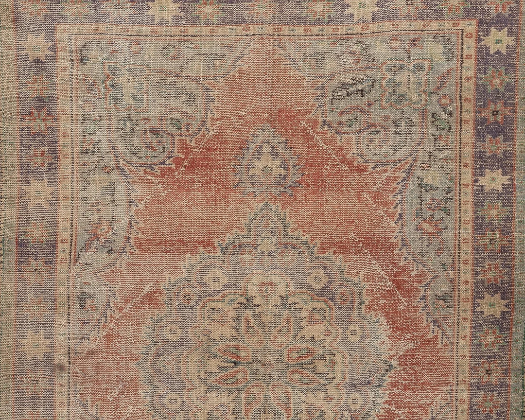 Multicolor Turkish Oushak Rug 5' 10" x 8' 5" Hand-Knotted | No. VR79394