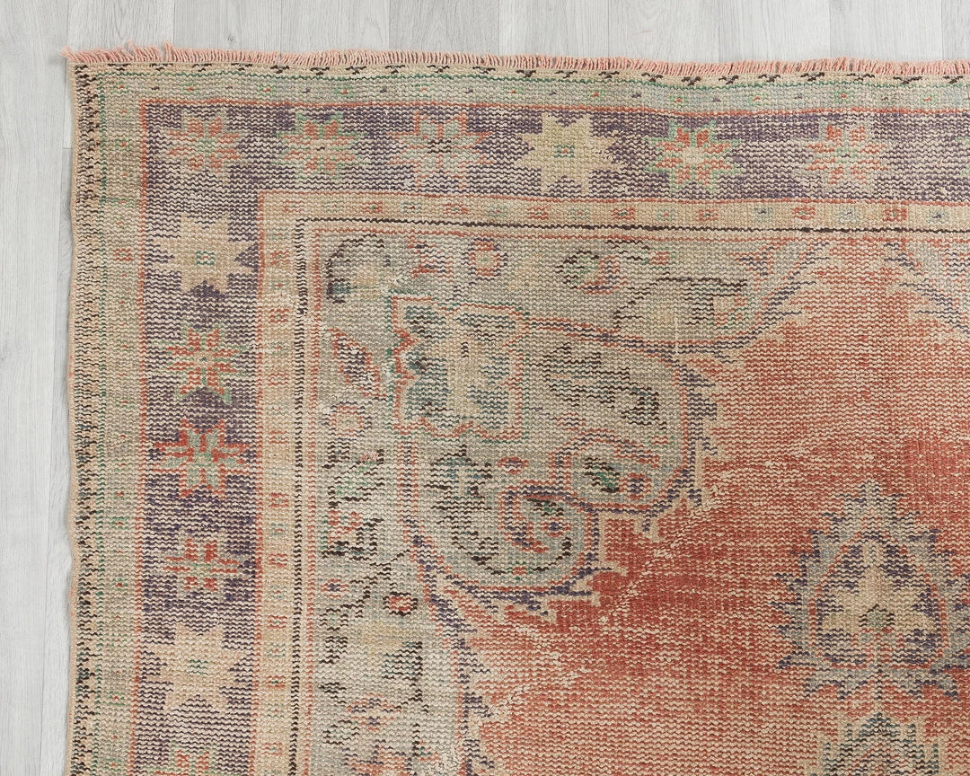 Multicolor Turkish Oushak Rug 5' 10" x 8' 5" Hand-Knotted | No. VR79394