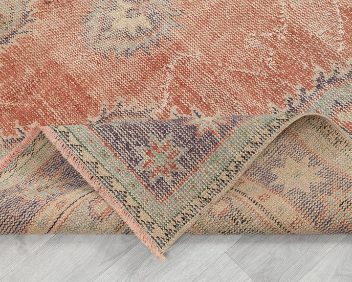 Multicolor Turkish Oushak Rug 5' 10" x 8' 5" Hand-Knotted | No. VR79394