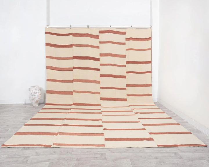 Pink Turkish Kilim Rug 10' 2" x 12' 10" Flat-Weave | No. VR79450