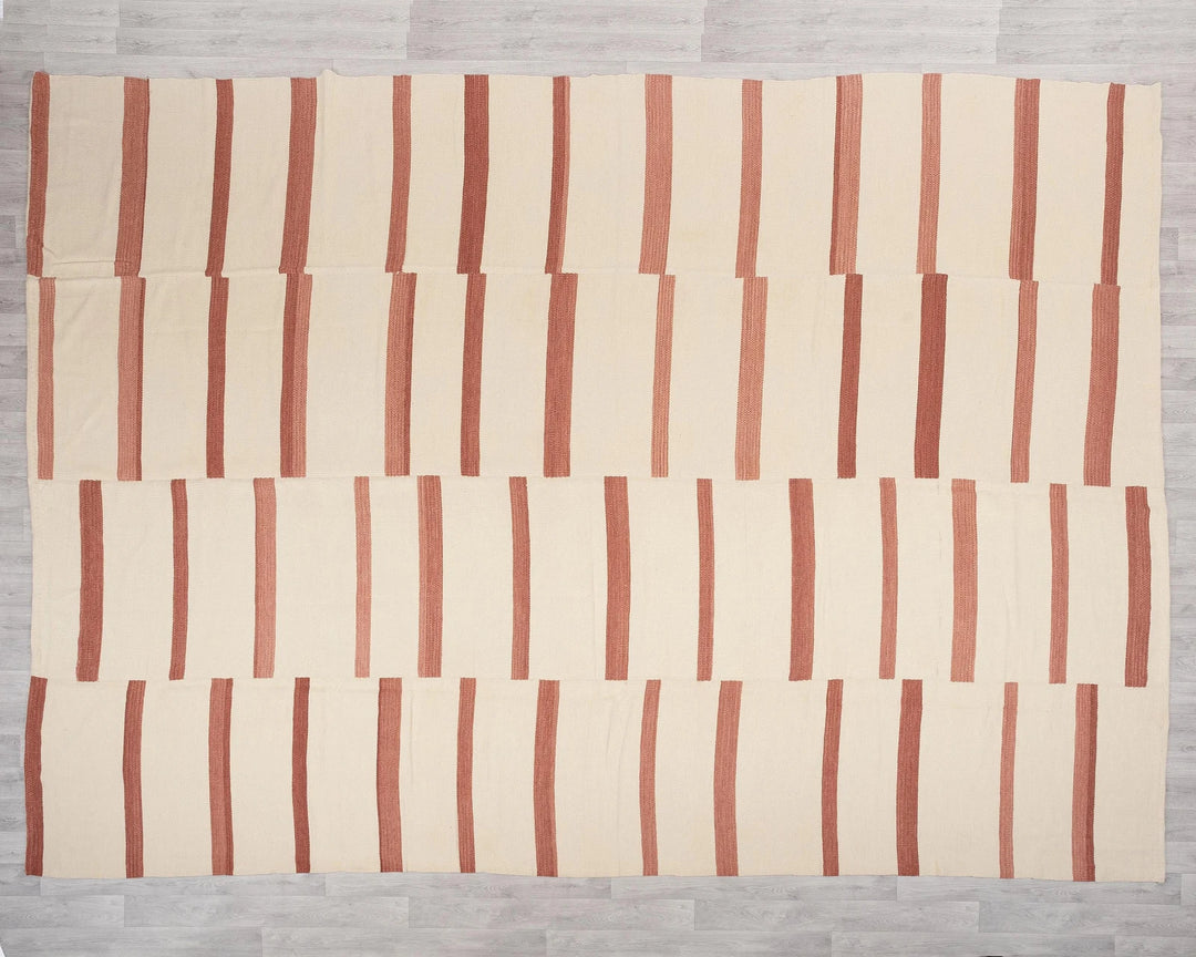 Pink Turkish Kilim Rug 10' 2" x 12' 10" Flat-Weave | No. VR79450