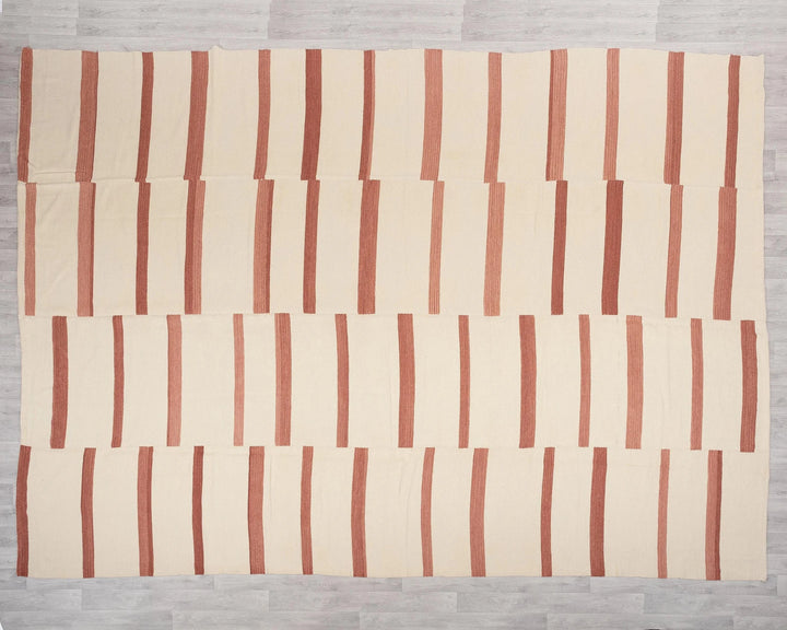 Pink Turkish Kilim Rug 10' 2" x 12' 10" Flat-Weave | No. VR79450