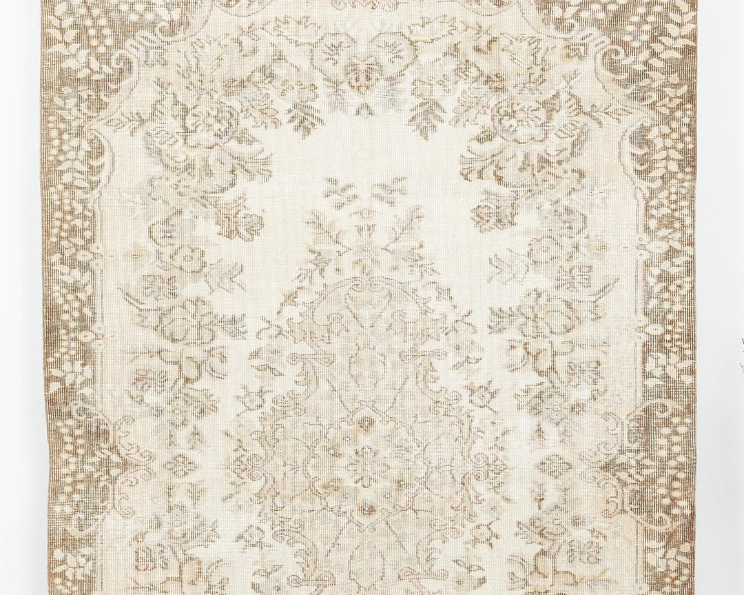 Beige Turkish Oushak Rug 5' 4" x 8' 8" Hand-Knotted view