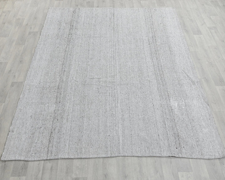 Gray Turkish Kilim Rug 6' x 9' Flat-Weave view 9