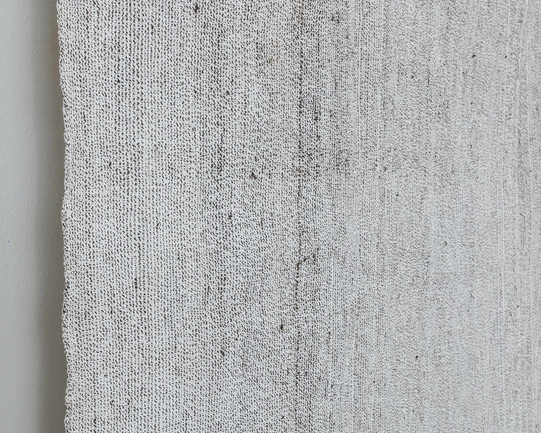 Gray Turkish Kilim Rug 6' x 9' Flat-Weave close-up