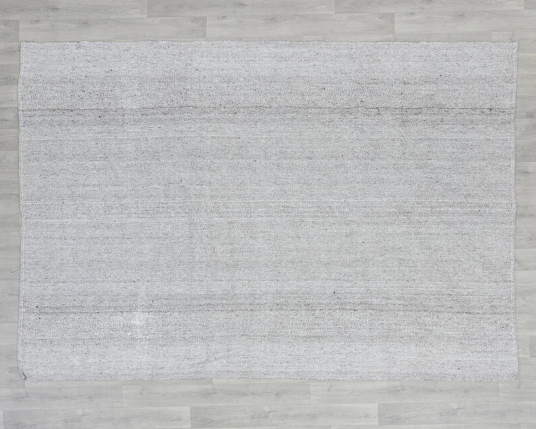 Gray Turkish Kilim Rug 6' x 9' Flat-Weave reverse