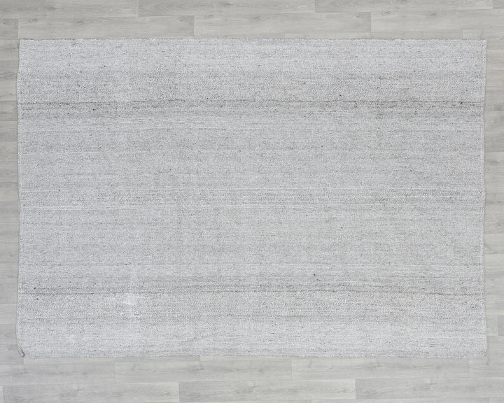 Gray Turkish Kilim Rug 6' x 9' Flat-Weave reverse