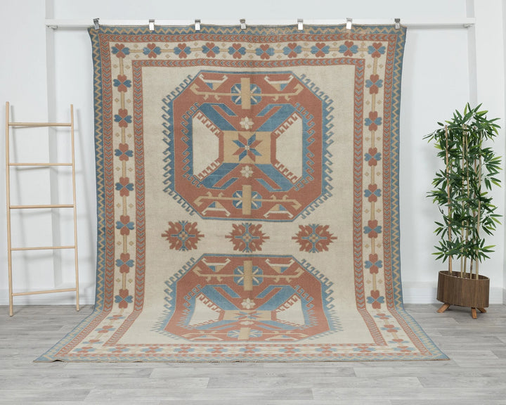 Multicolor Turkish Oushak Rug 7' 1" x 10' Hand-Knotted | No. VR79776