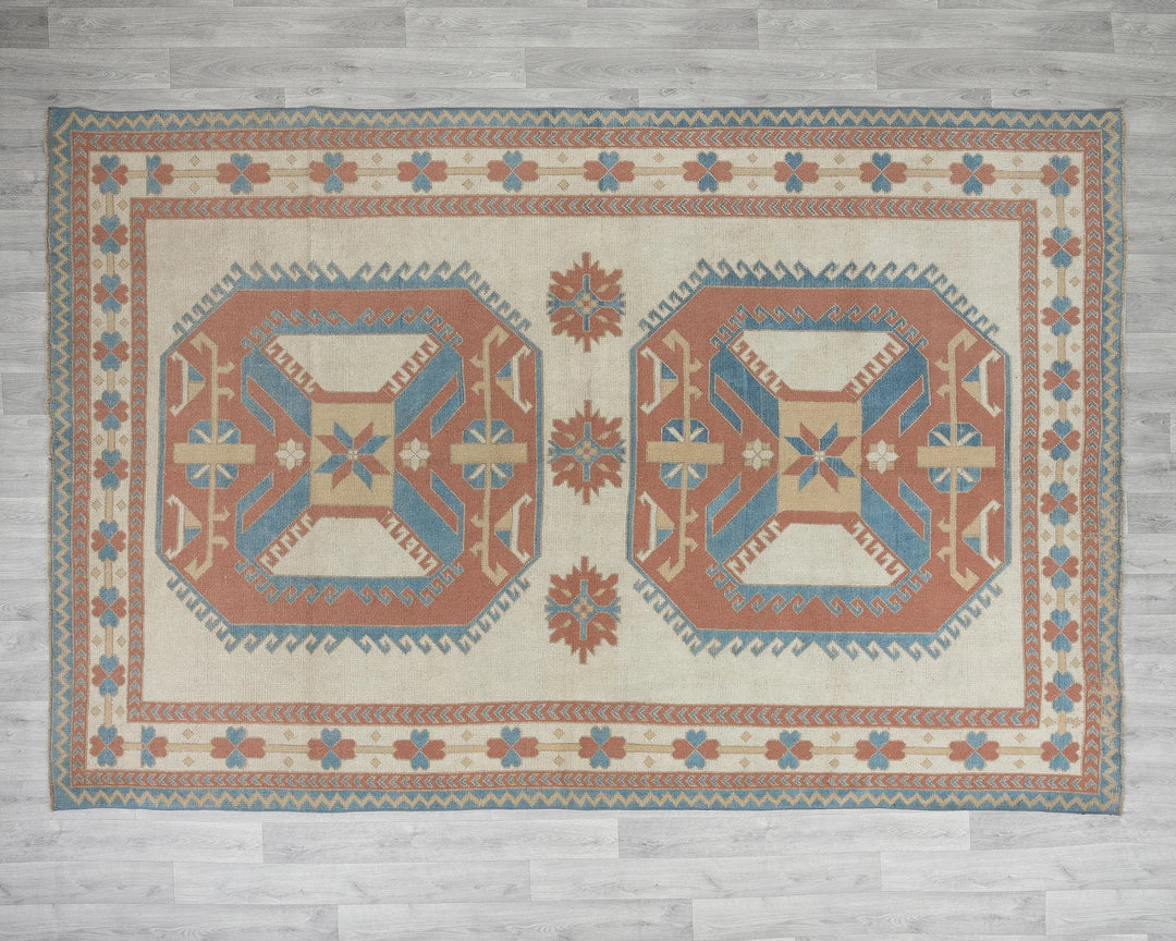 Multicolor Turkish Oushak Rug 7' 1" x 10' Hand-Knotted | No. VR79776