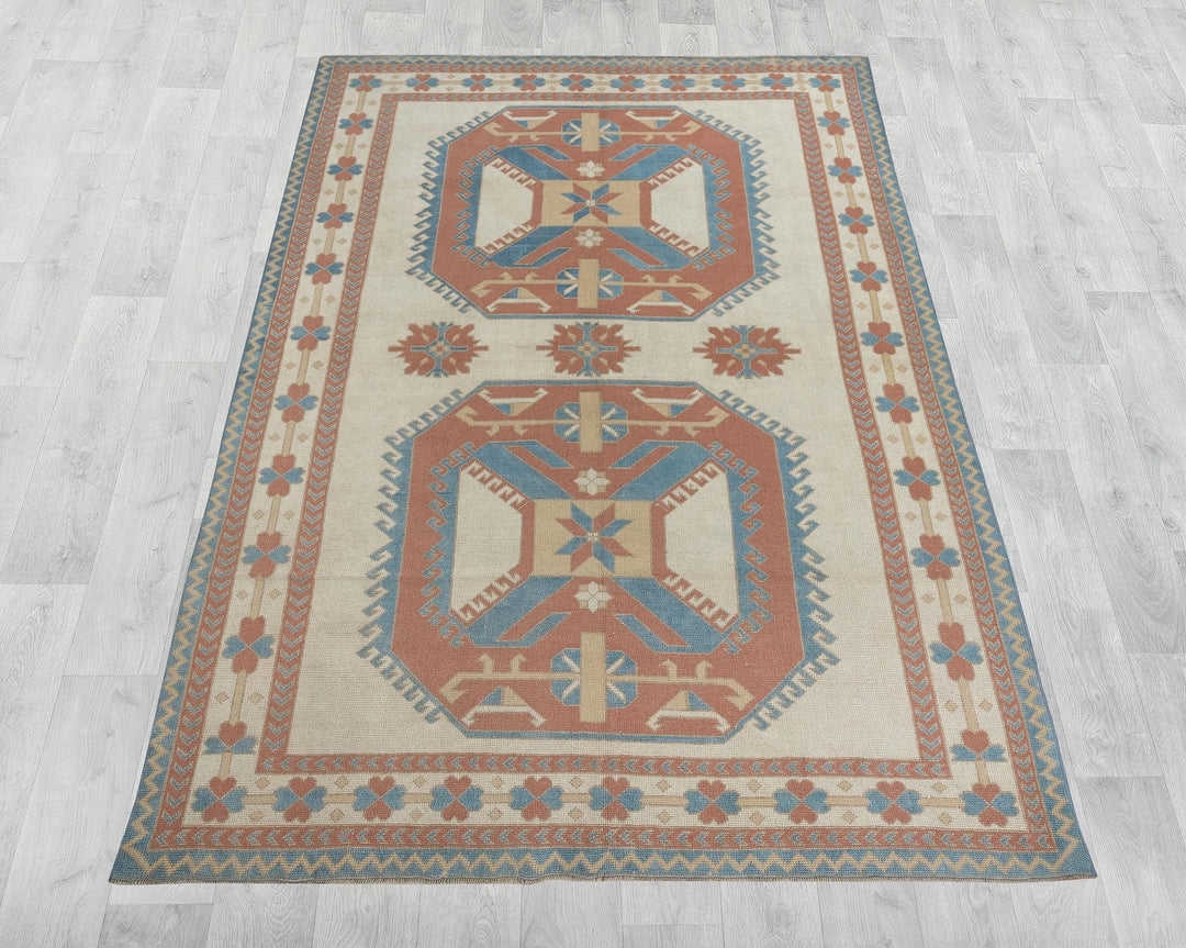 Multicolor Turkish Oushak Rug 7' 1" x 10' Hand-Knotted | No. VR79776