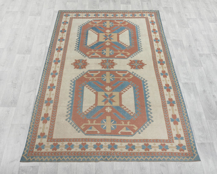 Multicolor Turkish Oushak Rug 7' 1" x 10' Hand-Knotted | No. VR79776