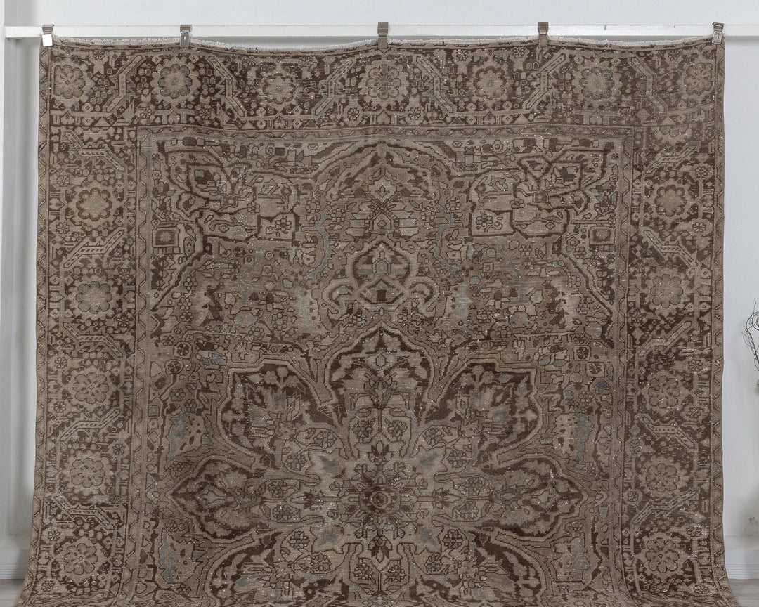Multicolor Turkish Oushak Rug 9' x 12' Hand-Knotted detail