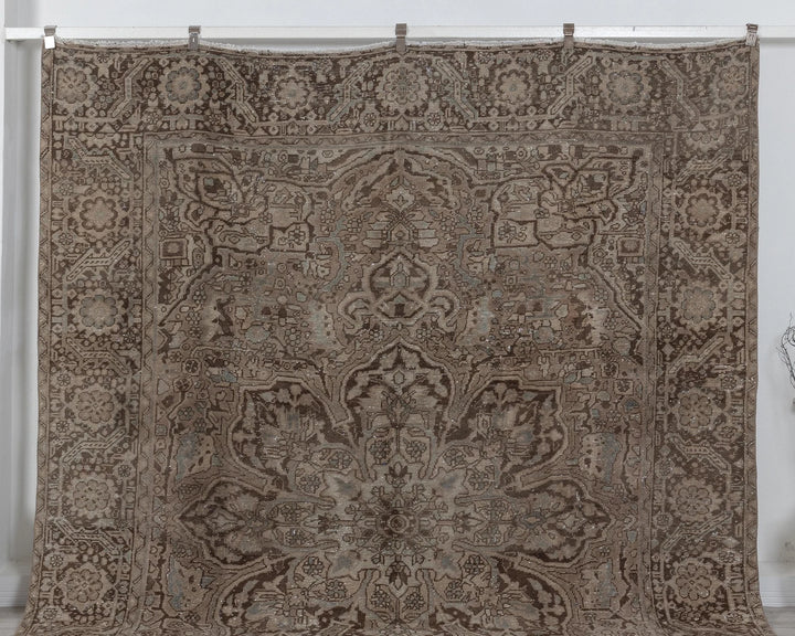 Multicolor Turkish Oushak Rug 9' x 12' Hand-Knotted detail