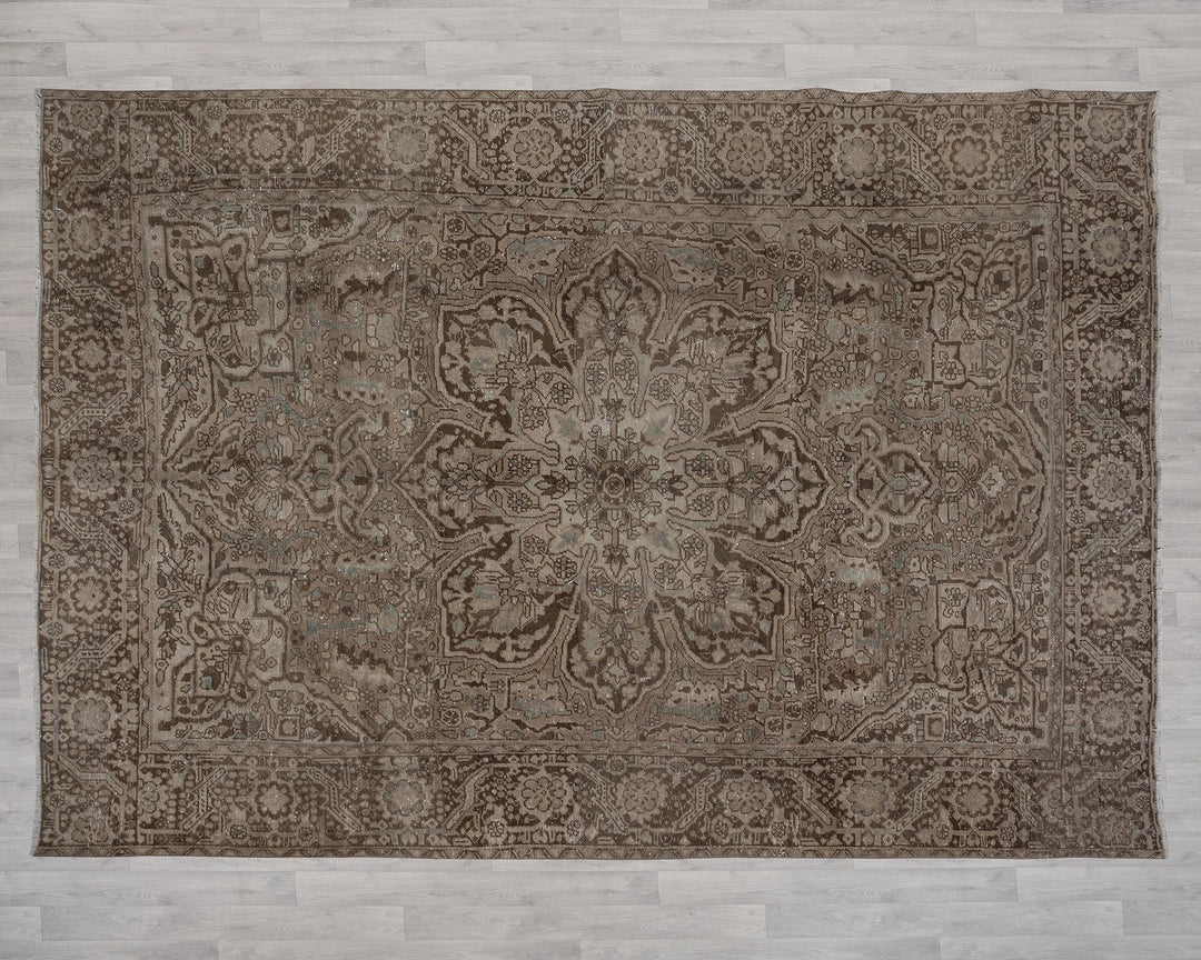 Multicolor Turkish Oushak Rug 9' x 12' Hand-Knotted reverse
