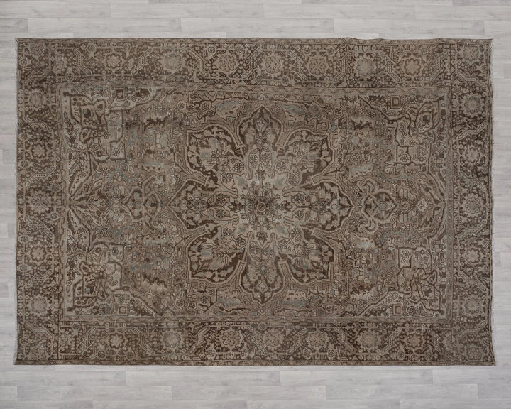 Multicolor Turkish Oushak Rug 9' x 12' Hand-Knotted reverse
