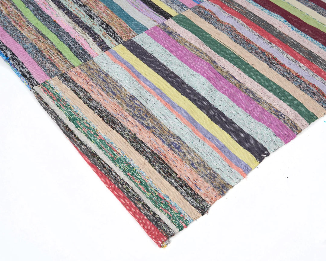 Blue Turkish Kilim Rug 7' 9" x 11' 6" Flat-Weave | No. VR79874