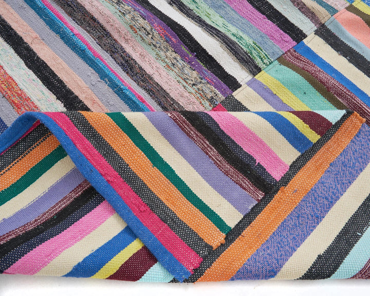 Blue Turkish Kilim Rug 7' 9" x 11' 6" Flat-Weave | No. VR79874