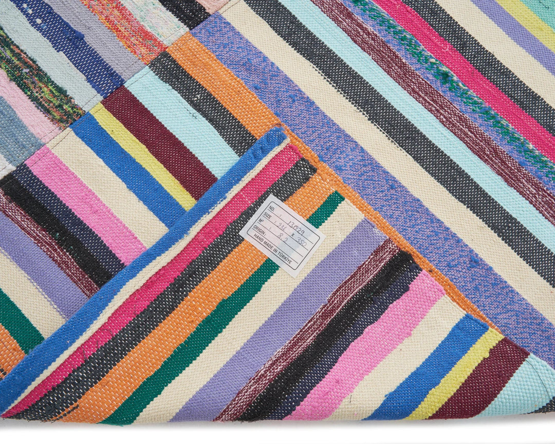Blue Turkish Kilim Rug 7' 9" x 11' 6" Flat-Weave | No. VR79874