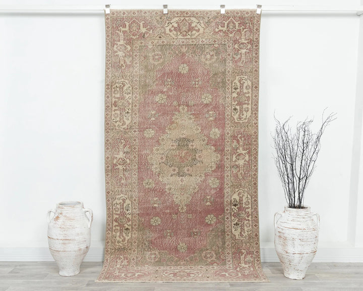 Multicolor Turkish Oushak Rug 7' 9" x 4' Hand-Knotted | No. VR79911