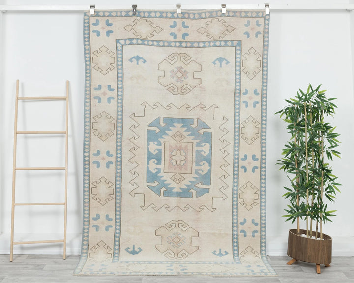 Multicolor Turkish Oushak Rug 5' 1" x 7' 10" Hand-Knotted | No. VR79983