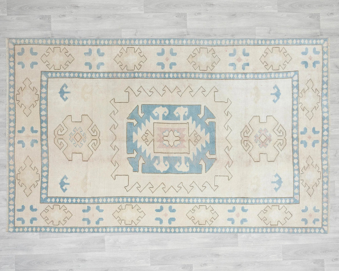 Multicolor Turkish Oushak Rug 5' 1" x 7' 10" Hand-Knotted | No. VR79983