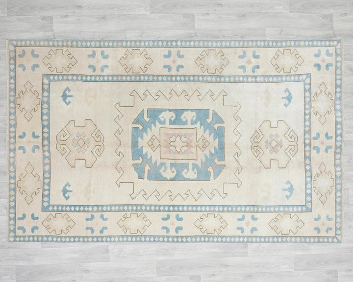 Multicolor Turkish Oushak Rug 5' 1" x 7' 10" Hand-Knotted | No. VR79983