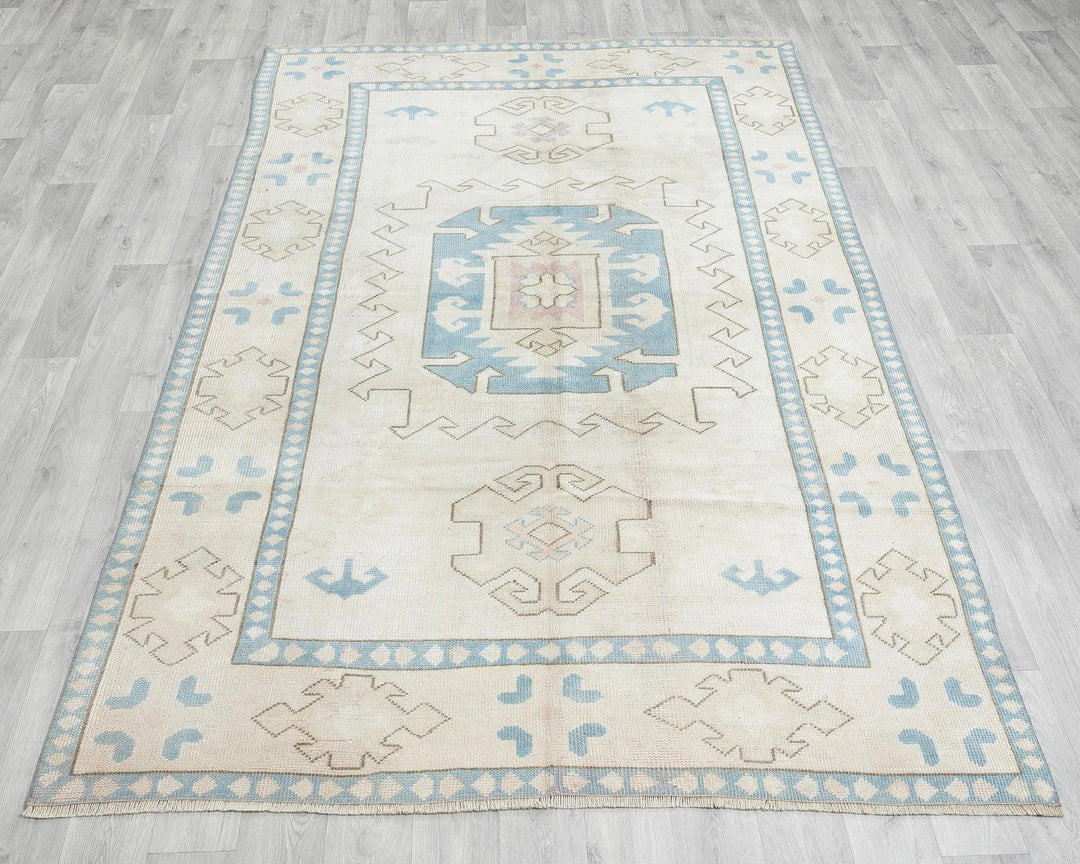 Multicolor Turkish Oushak Rug 5' 1" x 7' 10" Hand-Knotted | No. VR79983