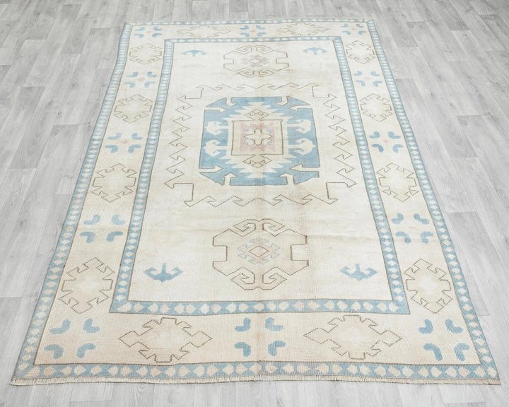 Multicolor Turkish Oushak Rug 5' 1" x 7' 10" Hand-Knotted | No. VR79983