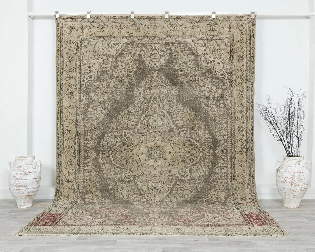 Blue Turkish Oushak Rug 6' 11" x 9' 11" Hand-Knotted | No. VR79994