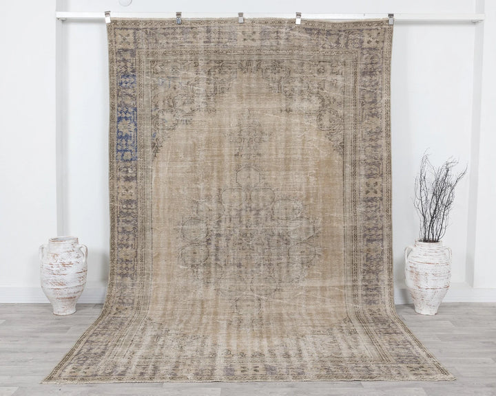 Multicolor Turkish Oushak Rug 6'8" x 10'2" Hand-Knotted | No. VR80105