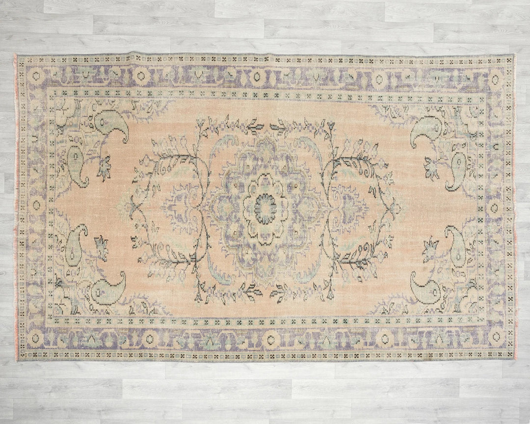 Multicolor Turkish Oushak Rug 9'7" x 6'4" Hand-Knotted | No. VR80154