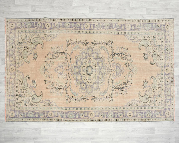 Multicolor Turkish Oushak Rug 9'7" x 6'4" Hand-Knotted | No. VR80154