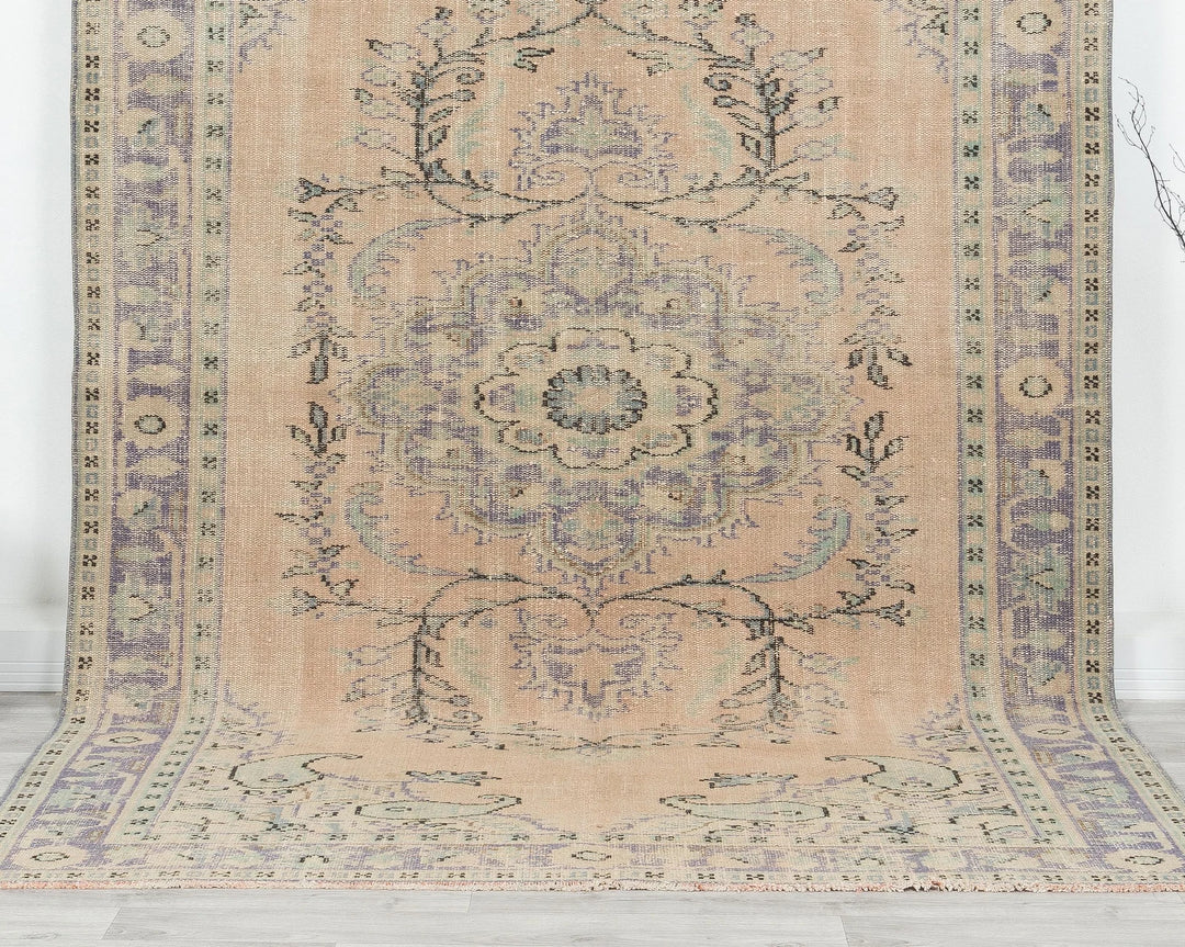 Multicolor Turkish Oushak Rug 9'7" x 6'4" Hand-Knotted | No. VR80154