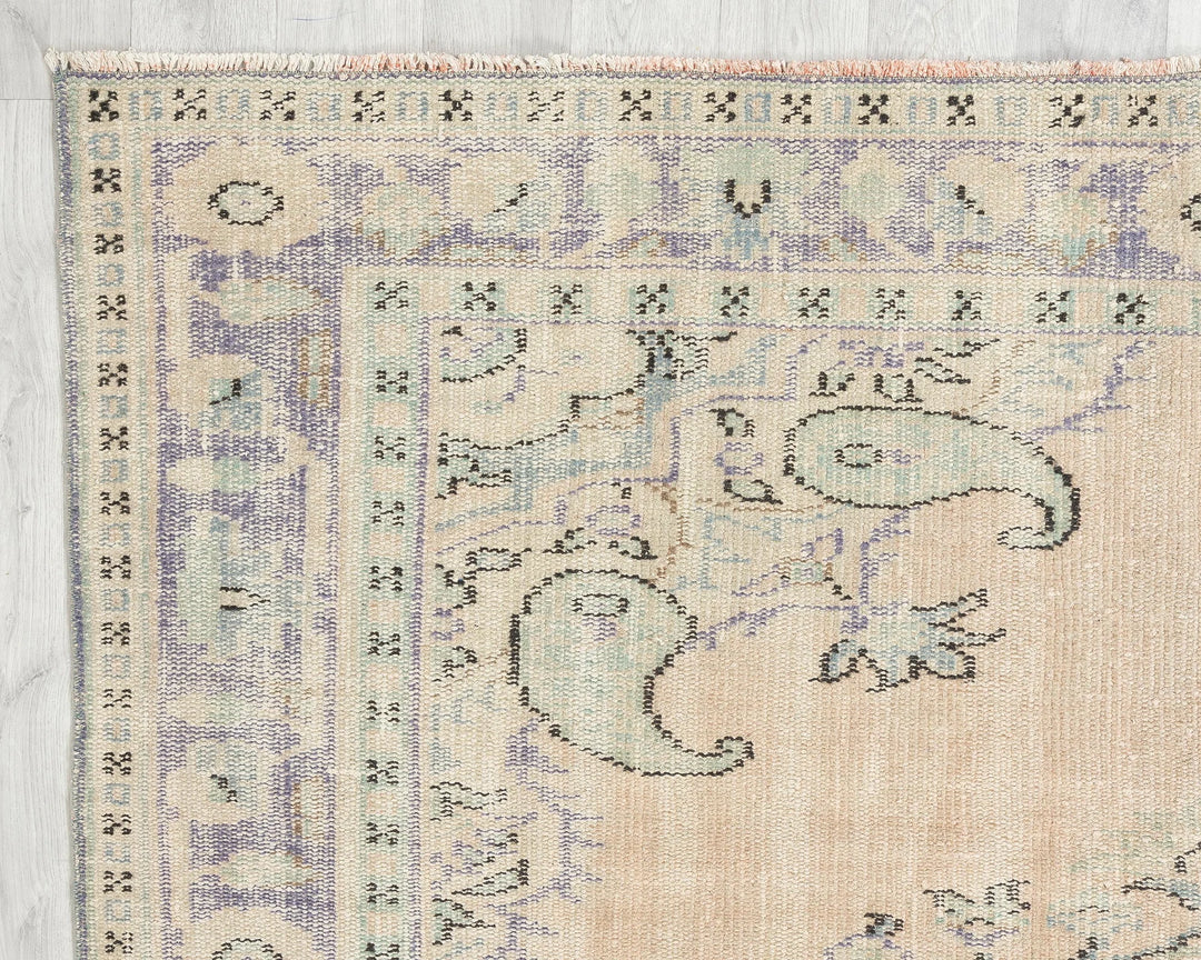 Multicolor Turkish Oushak Rug 9'7" x 6'4" Hand-Knotted | No. VR80154