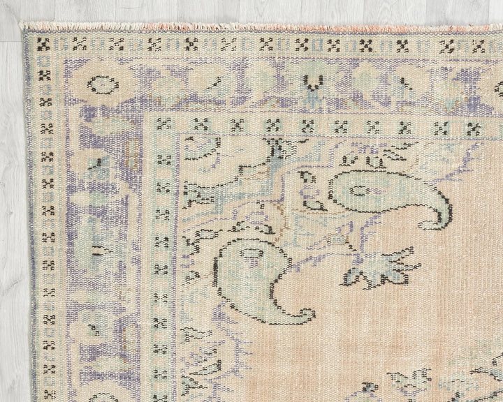 Multicolor Turkish Oushak Rug 9'7" x 6'4" Hand-Knotted | No. VR80154