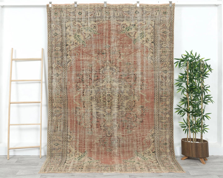 Multicolor Turkish Oushak Rug 5' 7" x 8' 4" Hand-Knotted