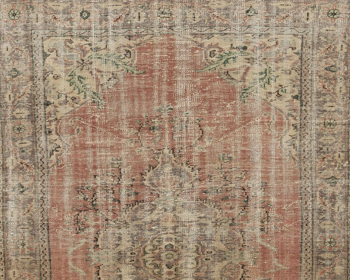 Multicolor Turkish Oushak Rug 5' 7" x 8' 4" Hand-Knotted detail