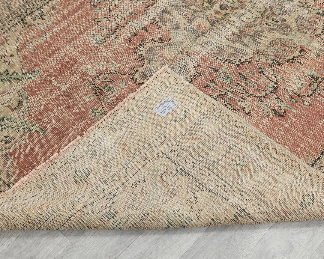 Multicolor Turkish Oushak Rug 5' 7" x 8' 4" Hand-Knotted reverse